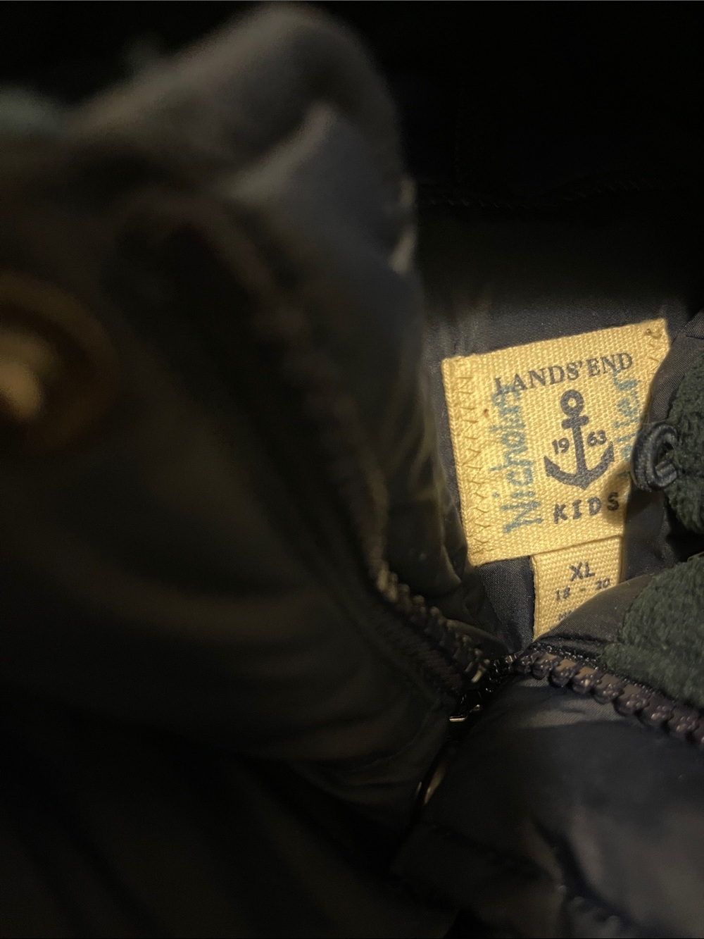 Lands' End Kids Navy Quilted Coat 18 20 - Picture 2 of 6